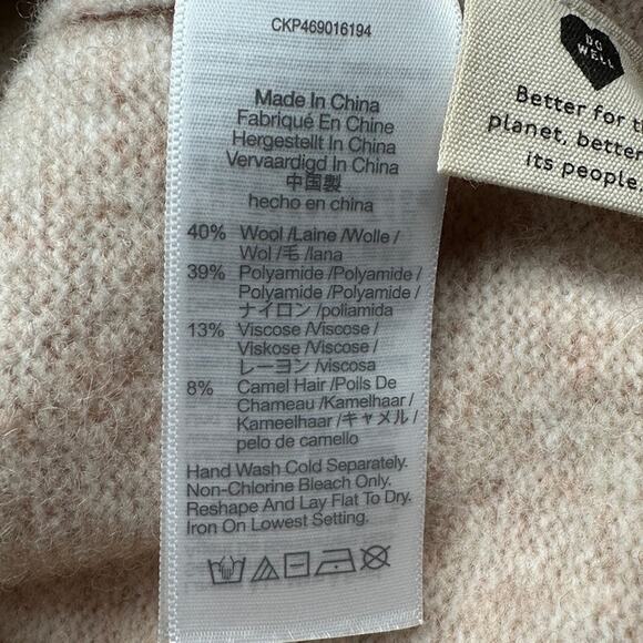 Madewell Sweater Womens Medium Tan Wool Camel Blend Cedarbrook Neutral Cozy Knit - Picture 7 of 11